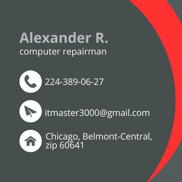 Александр  Компьютеры, технологии и IT:  Ремонт компьютеров и ноутбуков  США (Иллинойс, Чикаго)